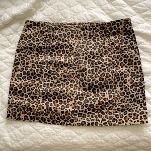 Cheetah print jean skirt